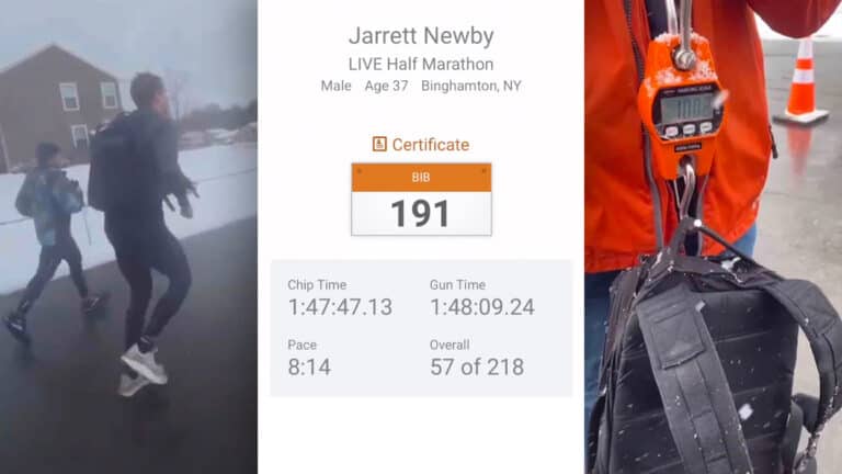 Jarrett Newby 100 lbs Ruck Half Marathon World Record
