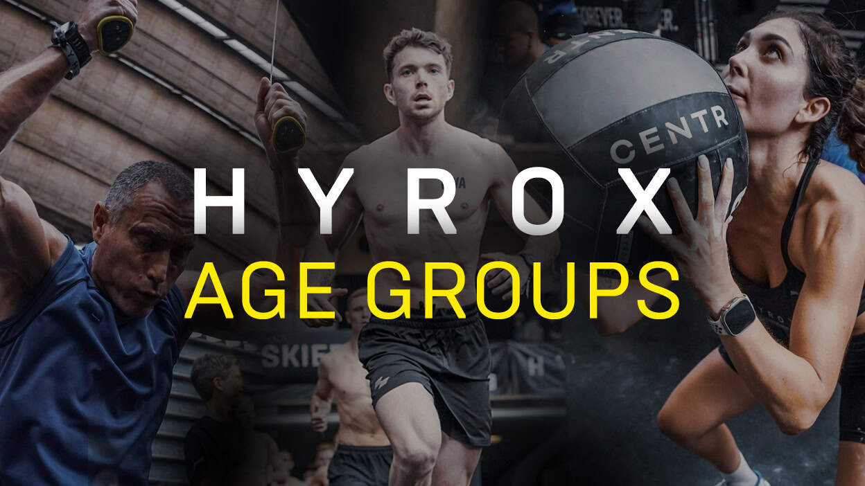 HYROX age groups with 3 athletes competing in HYROX