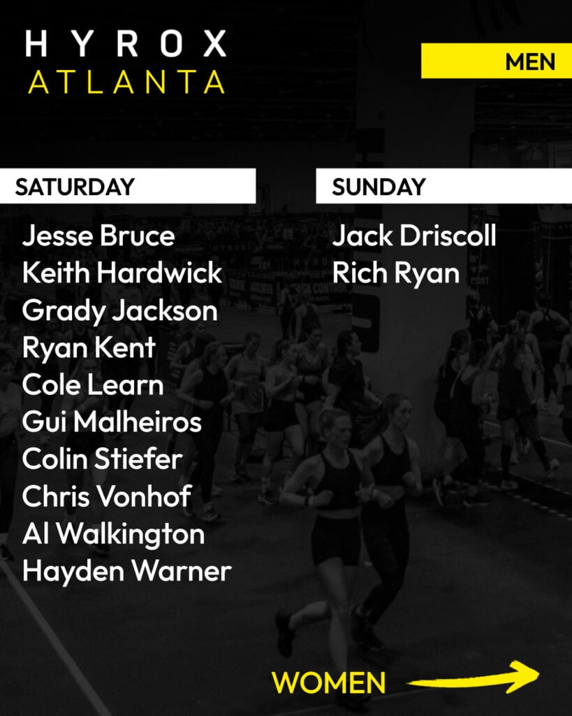 Pro Men racing HYROX Atlanta 2025