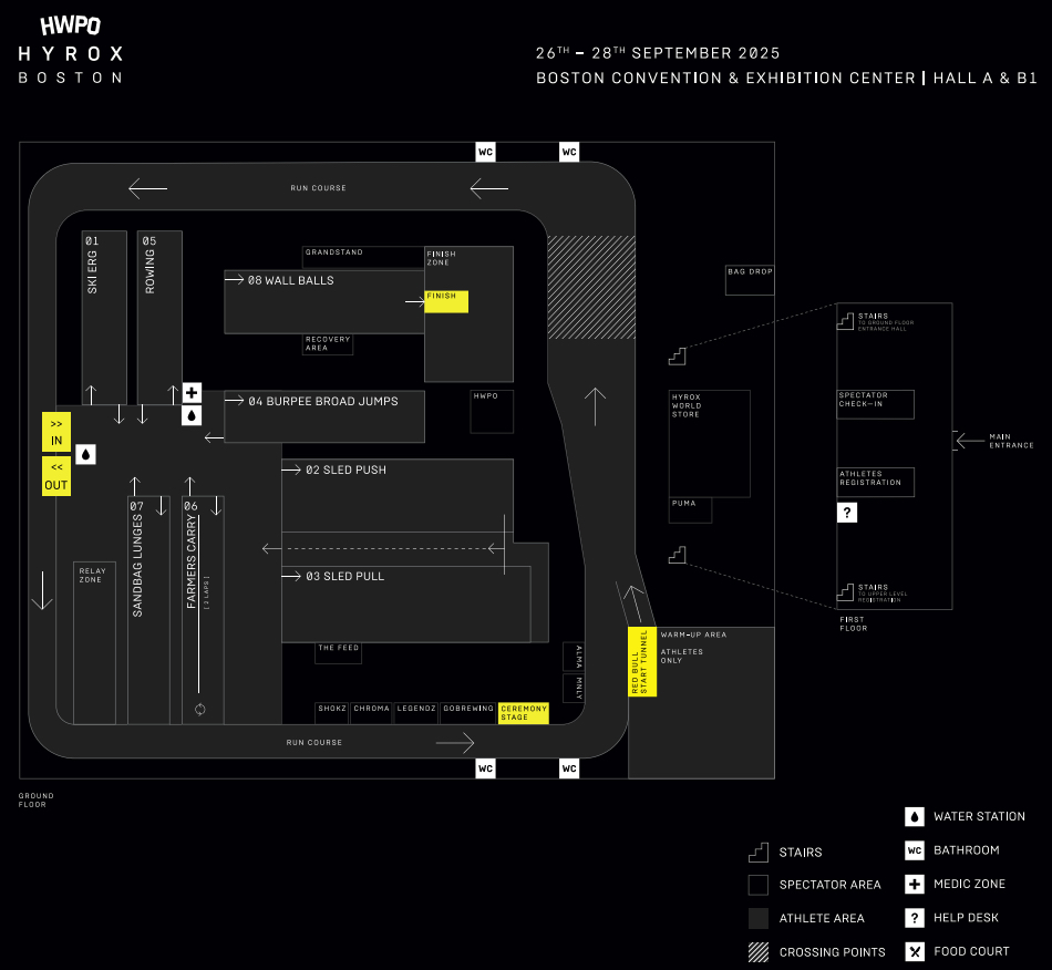 2025 HYROX Boston course map