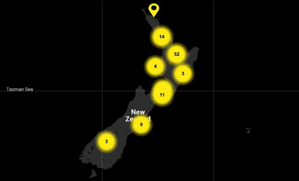 Map of HYROX gyms in New Zealand
