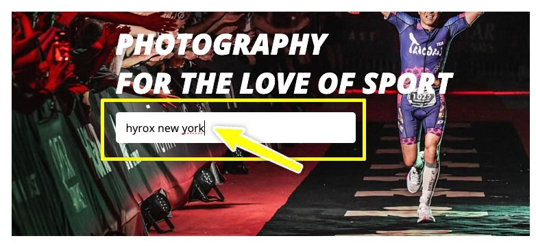 Search for HYROX event on Sportograf